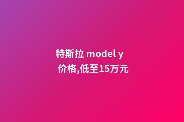 特斯拉 model y 价格,低至15万元-第1张-观点-玄机派